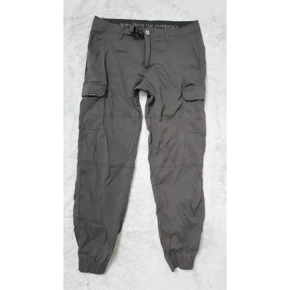 Prana Pants Mens 32x30 Zion Cargo Jogger Hiking Gray Outdoor Hiking Climbing